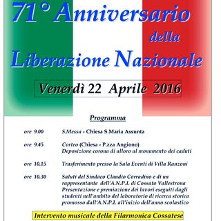 Cossato: Celebrazioni del 25 Aprile