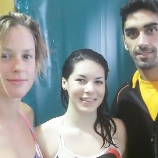 Veronica Sportillo con Federica Pellegrini e Filippo Magnini.