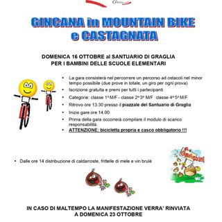 Festa al Santuario di Graglia per i bambini tra percorsi in bicicletta e castagne