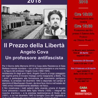 Giorno della memoria, a Sala Biellese mostra e docufilm su Angelo Cova