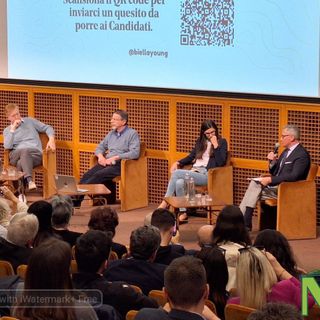 I giovani di BeYoung con i candidati Sindaco di Biella per parlare dei temi a loro vicini - Foto Nicola Rasolo per newsbiella.it