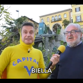 Funicolare rumorosa: "Striscia la Notizia" a Biella con il suo Capitan Ventosa