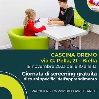 Disturbi specifici dell'apprendimento, a Cascina Oremo una giornata di screening gratuita