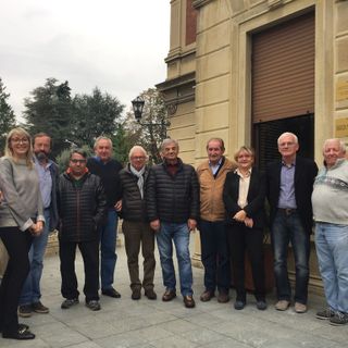 Il gruppo degli Amici della Ricerca con Simona Tempia nella sede di via Malta