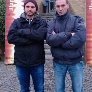 Fabio Lovisetto e Stefano Velatta in scherzosa posa da... cattivi