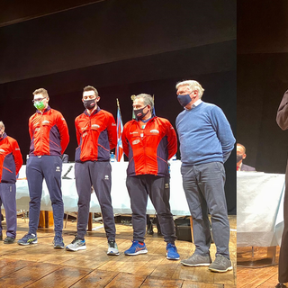 Crc Bocciofila Botalla e Giulietta Lamagna con il sindaco Claudio Corradino