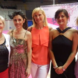 Anna Miglietta, Emanuela Maccarani, Claudia Martin, Gianna Cagliano e Annamaria Colombera a Desio allo spettacolo di fine anno addestrativo della Nazionale di Ritmica