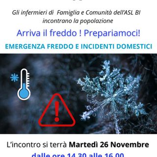 "Arriva il freddo, prepariamoci", un incontro a Salussola