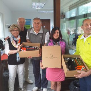 Da destra Stesina,  Bovolenta, Pavan, Gariazzo, Presidente del Club Il Mulino, Bruna di Gabba Salumi - Foto Golf Club Il Mulino