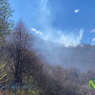 Valle Cervo, imponente incendio boschivo sopra Riabella