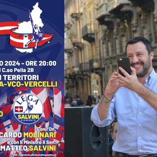 Matteo Salvini torna a Biella: la Lega illustra l’attività del Piemonte.