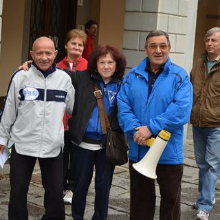 Mario Secci con Franca Dalla Dea e il presidente dell'Ugb