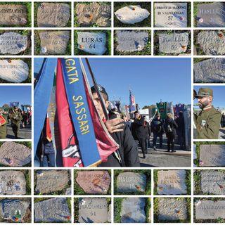 Biella, area monumentale “Nuraghe Chervu”, mosaico di pietre provenienti dai Comuni italiani.