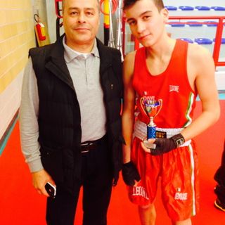 Thomas Kunze con il presidente regionale della Federazione Pugilistica Italiana, Gianni Di Leo.