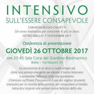 Biella: Conferenza sulla consapevolezza di sé al Giardino Biodinamico