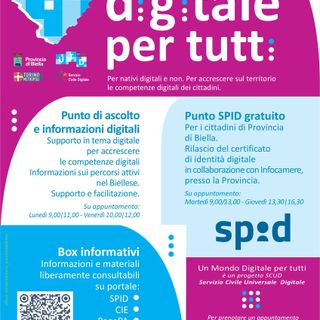 Sportello digitale: “Un mondo digitale per tutti” cresce in Provincia di Biella.