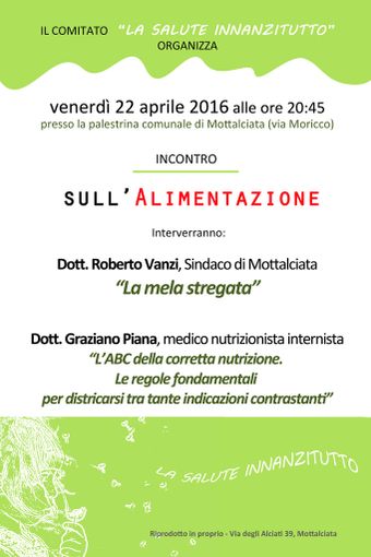 Mottalciata: Prevenzione attraverso l'alimentazione Mottalciata: Prevenzione attraverso l'alimentazione