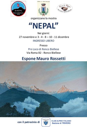"Nepal" una mostra di Mauro Rossetti a Ronco, la locandina
