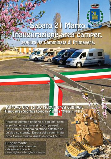 A Ponderano oggi il taglio del nastro all'area camper