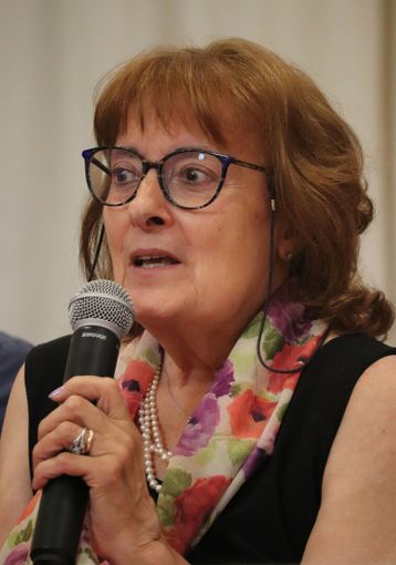 Lelia Zangrossi ritratta al convegno di Pettinengo