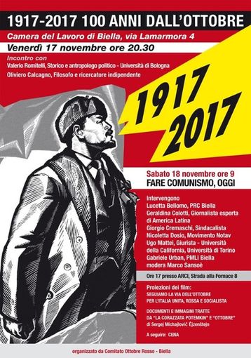 Biella: Centenario della Rivoluzione d’Ottobre, 100 partecipanti a dibattiti e confronti Biella: Centenario della Rivoluzione d’Ottobre, 100 partecipanti a dibattiti e confronti