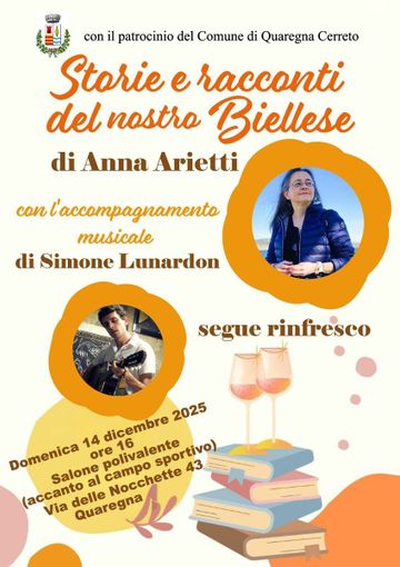 Storie biellesi a Quaregna Cerreto: musica e racconti al polivalente
