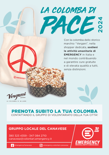 Anche a Biella torna la Colomba di Pace di EMERGENCY