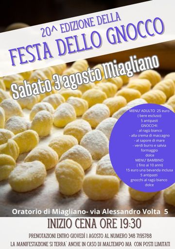 A Miagliano la 20° Festa del Gnocco - Foto Oratorio di Miagliano