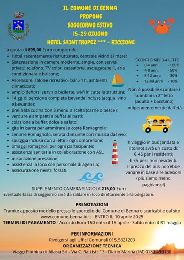 Benna: tutti al mare a Riccione! Benna: tutti al mare a Riccione!