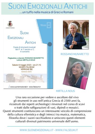 “Suoni emozionali antichi”, un tuffo nella musica dei Greci e Romani