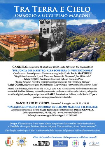 Tra Terra e Cielo, a Candelo omaggio a Guglielmo Marconi Tra Terra e Cielo, a Candelo omaggio a Guglielmo Marconi