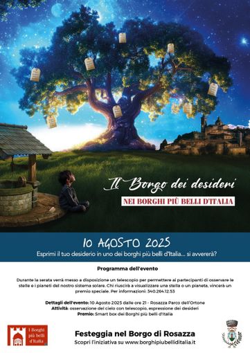 Rosazza, 10 agosto 2025: "Notte dei Desideri" sotto le stelle