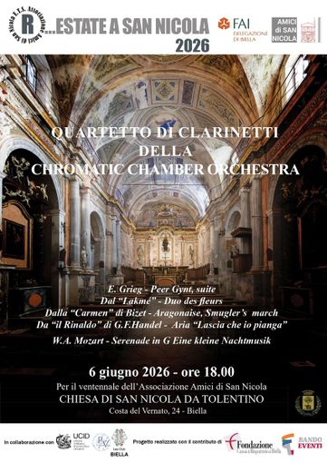 A Biella un concerto per il ventennale dell'Associazione Amici di San Nicola A Biella un concerto per il ventennale dell'Associazione Amici di San Nicola