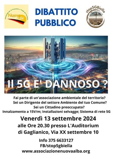 Il 5G è dannoso? A Gaglianico un dibattito contro le installazioni selvagge. Il 5G è dannoso? A Gaglianico un dibattito contro le installazioni selvagge.