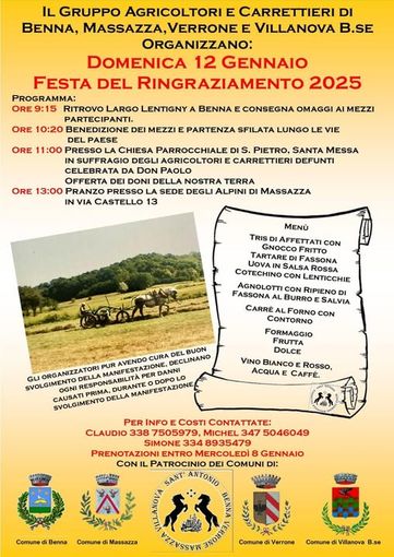 Ringraziamento 2025: oggi festeggiano i carrettieri biellesi.