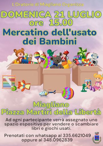 A Miagliano il Mercatino dell’usato dei bambini - Foto Oratorio di Miagliano