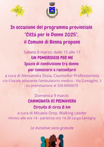 La festa della donna a Benna tra momenti di riflessioni e camminate La festa della donna a Benna tra momenti di riflessioni e camminate