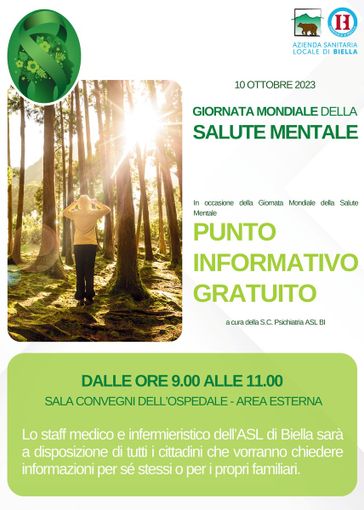 Giornata Mondiale della Salute Mentale: il punto informativo di ASL Biella.