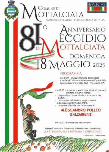 Mottalciata ricorda l’eccidio: domenica la commemorazione dell’81° anniversario.
