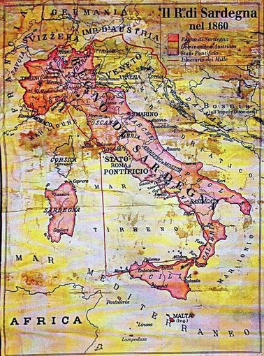 Carta geografica del Regno di Sardegna nel 1860 Carta geografica del Regno di Sardegna nel 1860