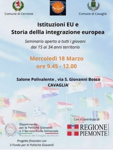 Storia della integrazione europea, se ne parla a Cavaglià, giovani a rapporto