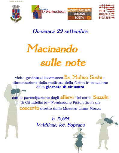 Soprana: "Macinando sulle note", visita guidata al'Ex Mulino Susta e concerto Soprana: "Macinando sulle note", visita guidata al'Ex Mulino Susta e concerto