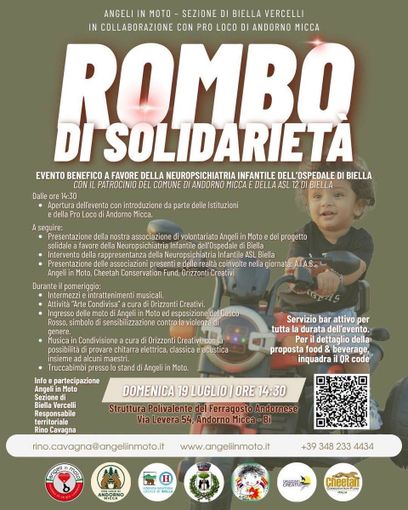 Ad Andorno "Rombo di Motori" a favore della Neuropsichiatria infantile dell'ospedale di Biella