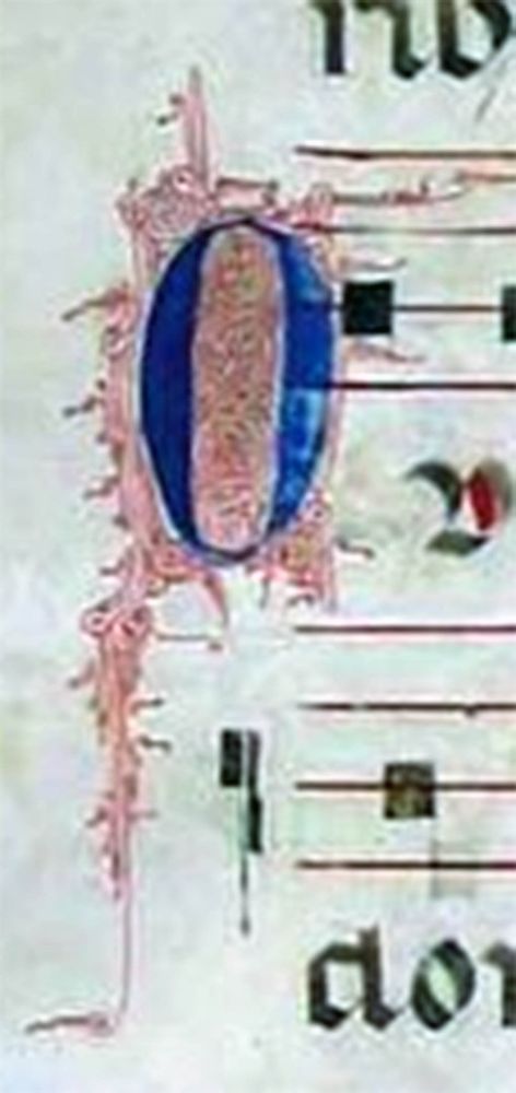 L’incipit, “O”, in Giampaolo Mele (a cura di), Die ac Nocte. I Codici Liturgici di Oristano dal Giudicato di Arborea all’età spagnola (secoli XI-XVII), Cagliari: AMD Edizioni, 2009