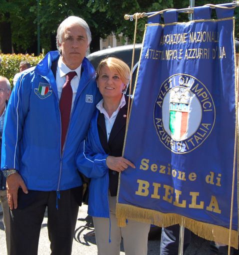 Paola Buzzo con il presidente del Coni Giovanni Malagò