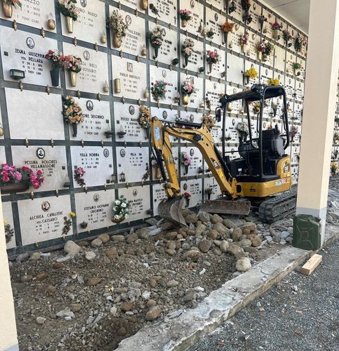 Ponderano, cantiere al cimitero per una nuova pavimentazione