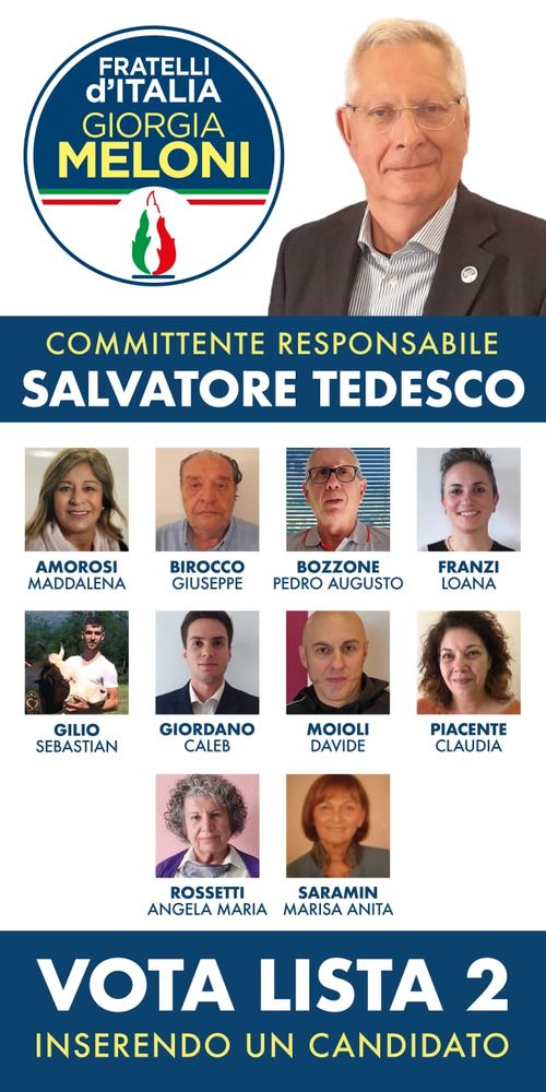 Amministrative 2024, A Borriana Salvatore Tedesco candidato Sindaco per Fratelli d’Italia - Foto Tedesco