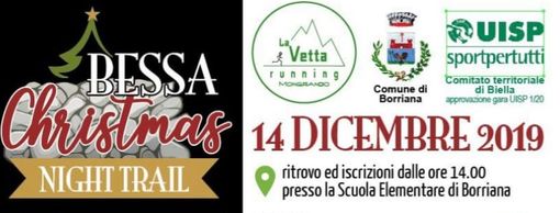 "Bessa Christmas Night Trail, il 14 dicembre si parte da Borriana