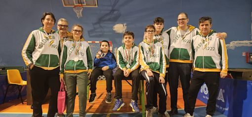 Nella foto i medagliati al Grand Prix di Villadossola con i tecnici Matteo Bianchetto, Daniela Sandigliano e Michele Capodiferro.