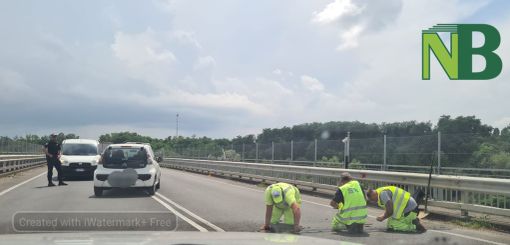 L'intervento sul Ponte Tangenziale del 1° luglio - Foto archivio newsbiella.it